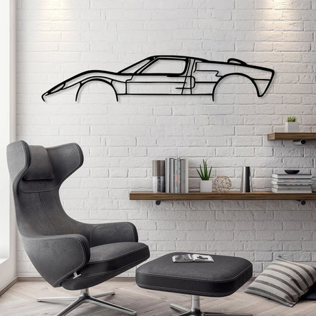 GT40 Car Silhouette Metal Wall Art - BrossHome Metal Wall Art
