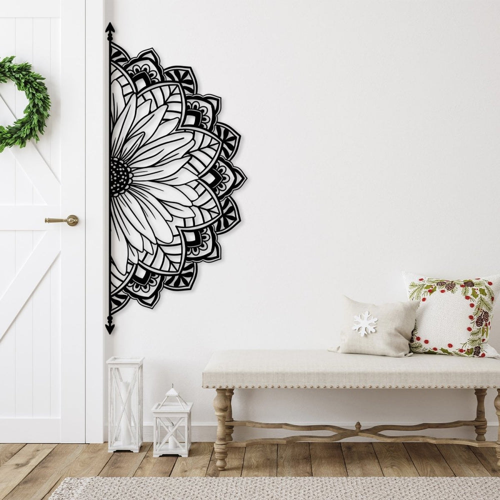 Half Mandala Metal Wall Art - BrossHome Metal Wall Art