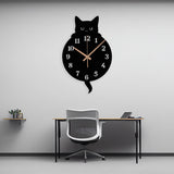 Halloween Black Cat Wall Clock - BrossHome Metal Wall Art