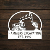 Hammer Excavating Metal Garden Sign - BrossHome Metal Wall Art