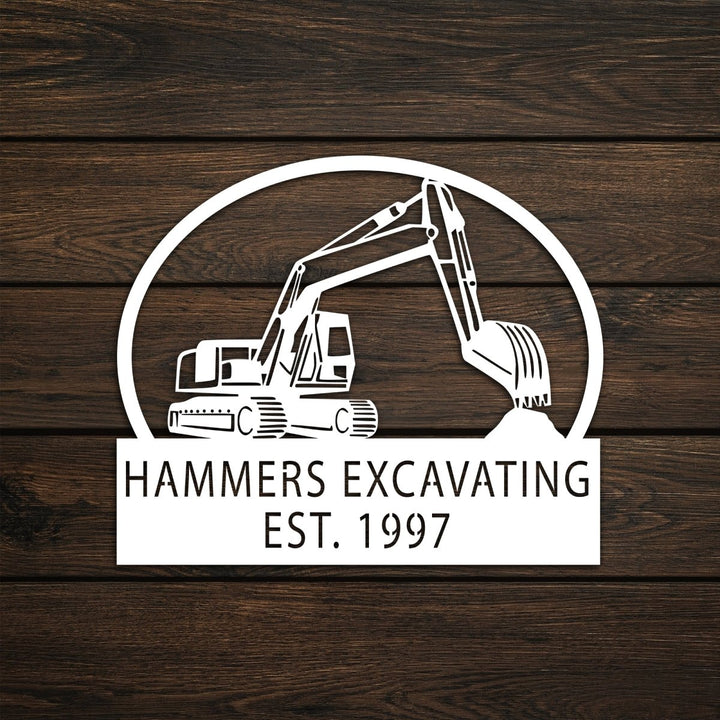 Hammer Excavating Metal Garden Sign - BrossHome Metal Wall Art