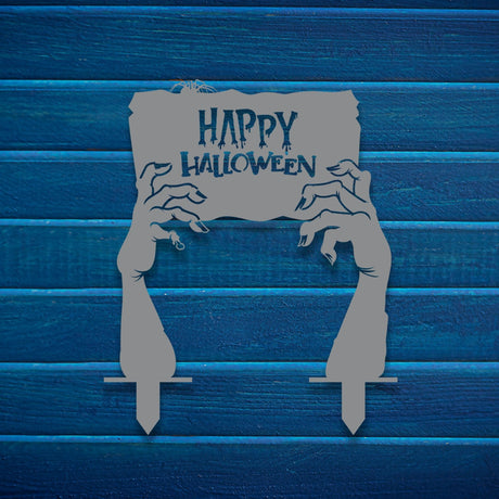 Happy Halloween Metal Garden Sign - BrossHome Metal Wall Art