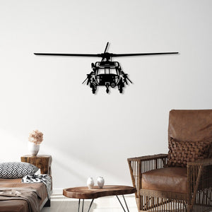 Helicopter Metal Wall Art