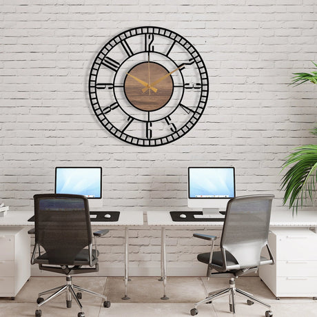 HOLLOW DECORATIVE METAL WALL CLOCK - BrossHome Metal Wall Art