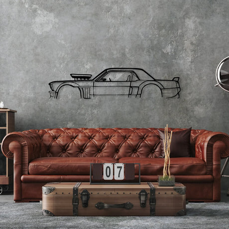 Hoonicorn Mustang (Hoonigan Mustang) Metal Car Silhouette Wall Art - BrossHome Metal Wall Art