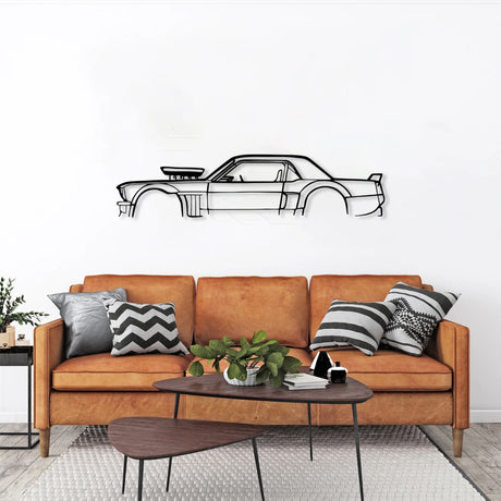 Hoonicorn Mustang (Hoonigan Mustang) Metal Car Silhouette Wall Art - BrossHome Metal Wall Art