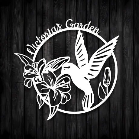 Hummingbird Metal Garden Sign Decor - BrossHome Metal Wall Art