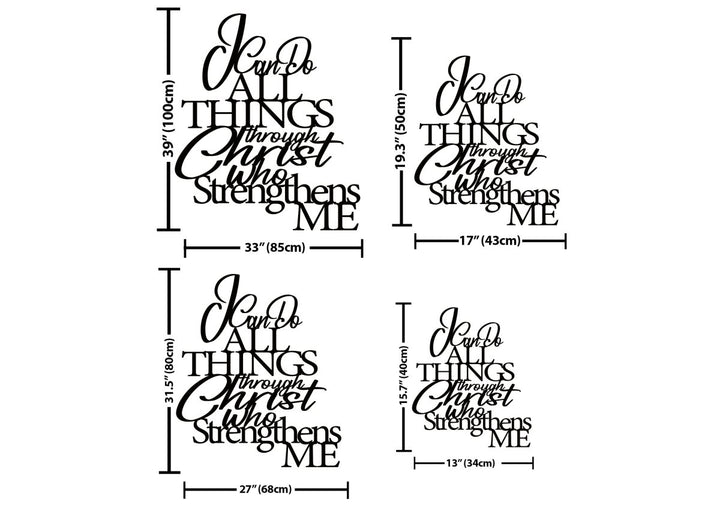 I Can Do All Things Through Christ Metal Wall Art - BrossHome Metal Wall Art