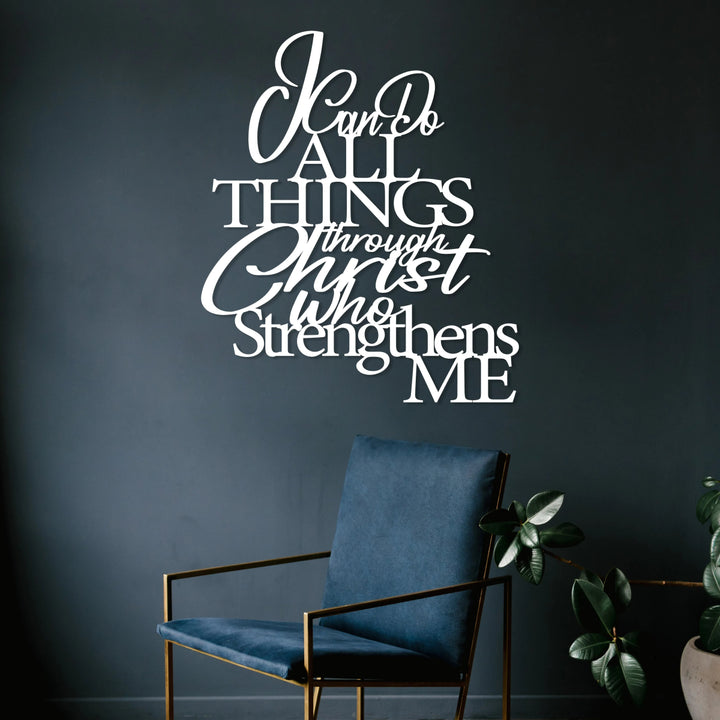 I Can Do All Things Through Christ Metal Wall Art - BrossHome Metal Wall Art