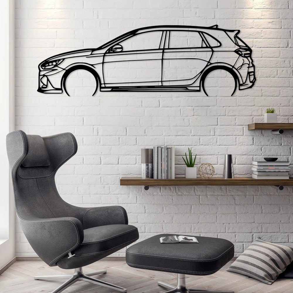 i30N Fastback Car Silhouette Wall Art - BrossHome Metal Wall Art