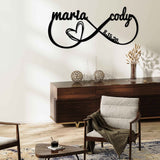 Infinity Symbol with Names Metal Wall Sign - BrossHome Metal Wall Art