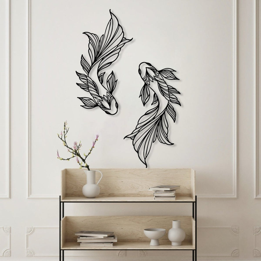 Koi Fish Metal Wall Art - BrossHome Metal Wall Art