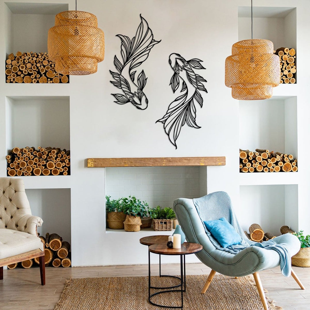 Koi Fish Metal Wall Art - BrossHome Metal Wall Art