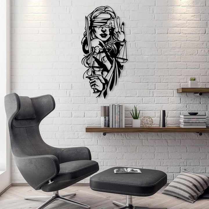 Lady of Justice Metal Wall Art - BrossHome Metal Wall Art