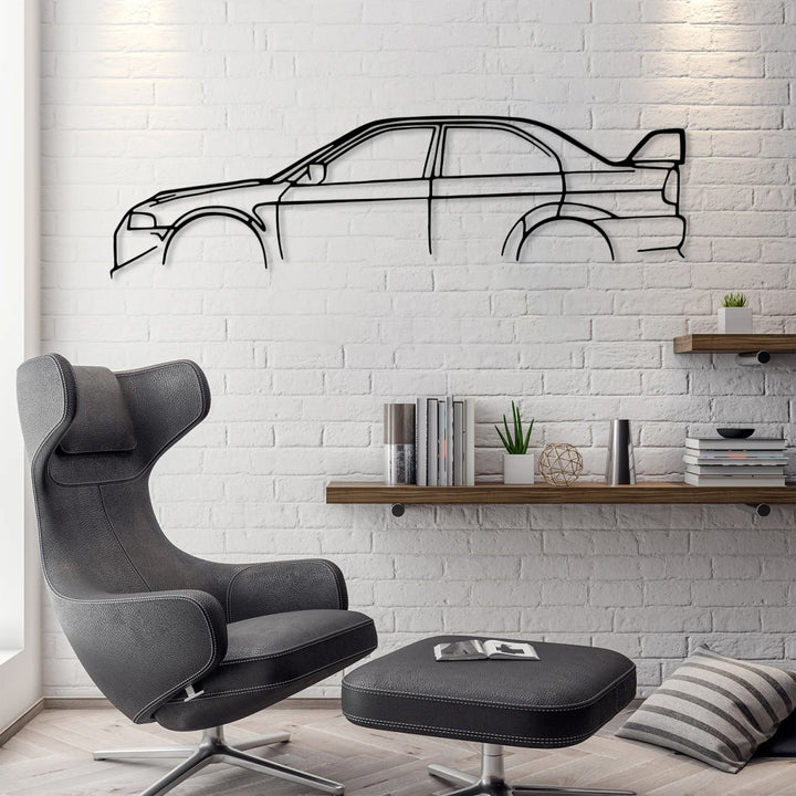 Lancer Evolution Car Silhouette Metal Wall Art - BrossHome Metal Wall Art