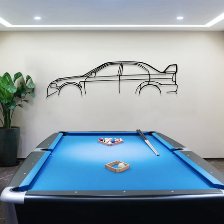 Lancer Evolution Car Silhouette Metal Wall Art - BrossHome Metal Wall Art