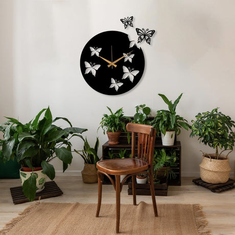 Large Butterfly Wall Clock - BrossHome Metal Wall Art