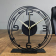 Large Modern Black Table Clock - With Large Hour Hands - BrossHome Metal Wall Art