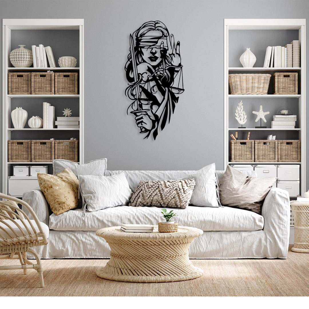 Lady of Justice Metal Wall Art