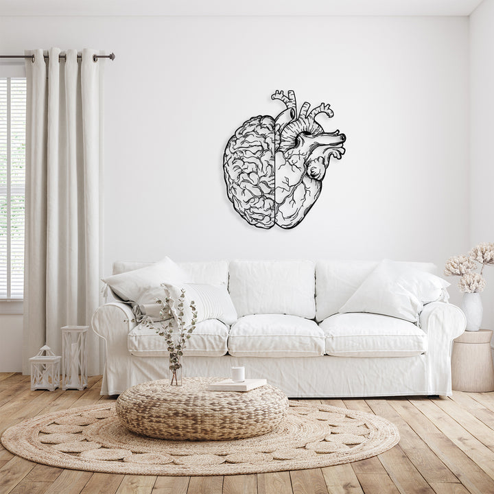 Brain and Heart Metal Wall Art