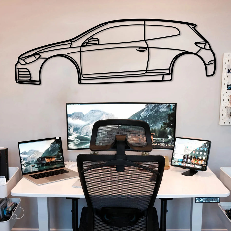 Vw Scirocco Metal Car Silhouette Wall Art - 1