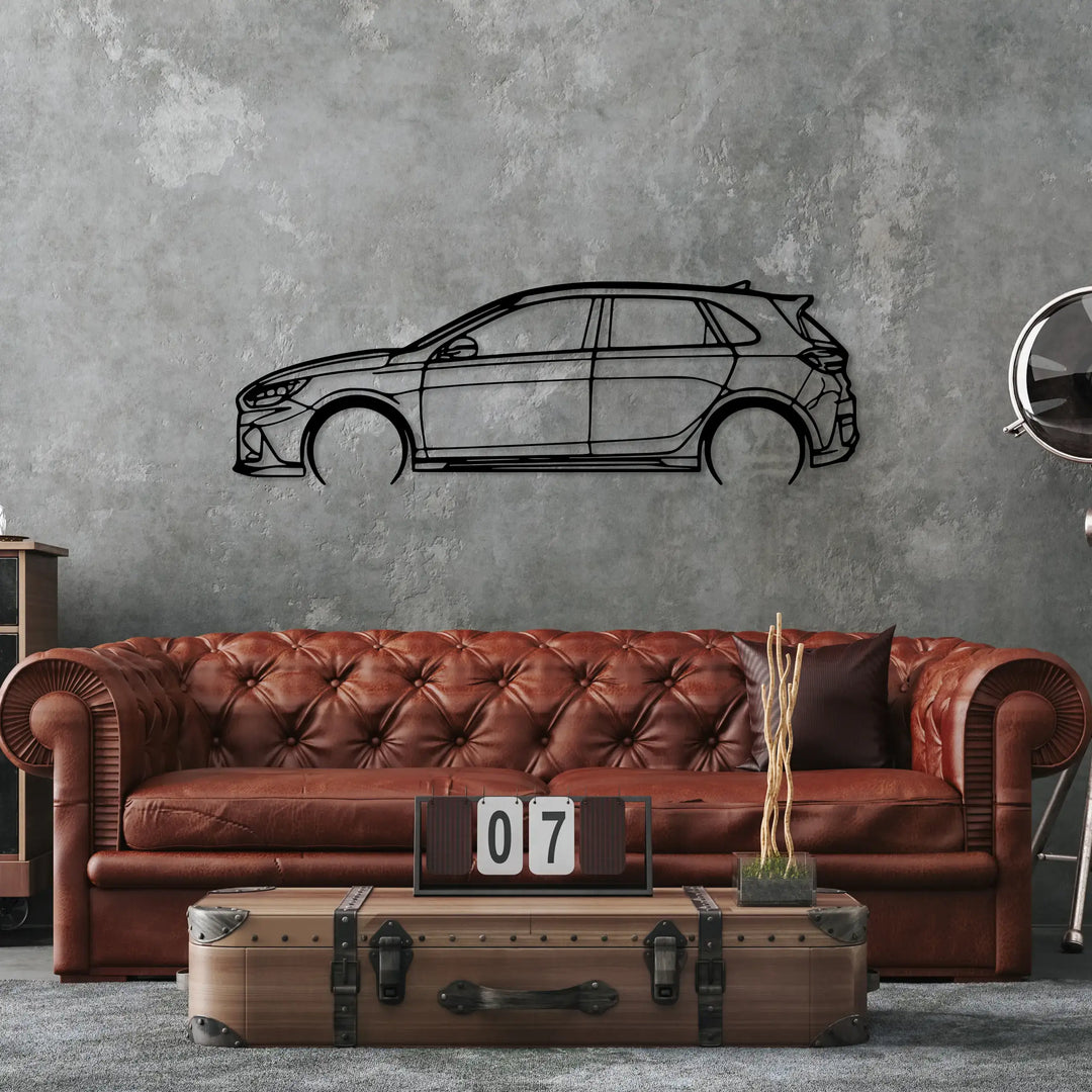 i30N Fastback Car Silhouette Wall Art