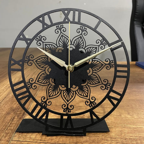 Mandala Roman Desk Clock - BrossHome Metal Wall Art