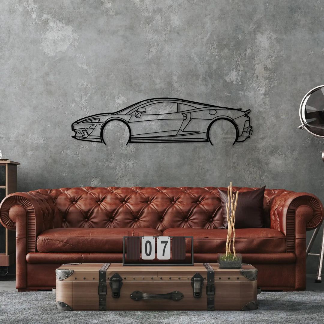 Mclaren Gt Car Silhouette Metal Wall Art - BrossHome Metal Wall Art