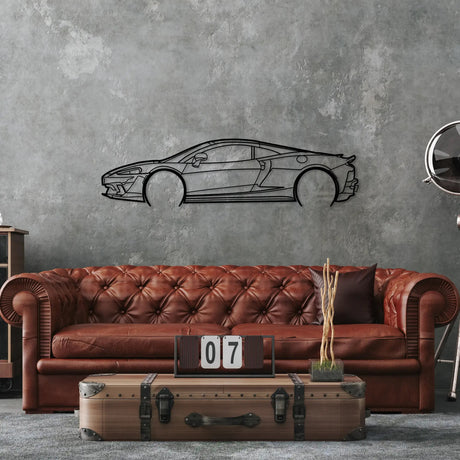 Mclaren Gt Car Silhouette Metal Wall Art - BrossHome Metal Wall Art
