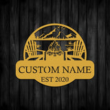 Metal Campfire Sign - BrossHome Metal Wall Art
