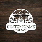 Metal Campfire Sign - BrossHome Metal Wall Art