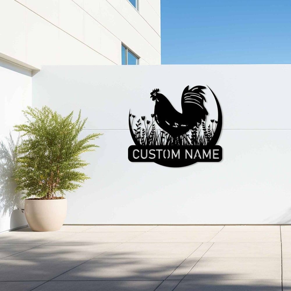 Metal Chicken Wall Decor - BrossHome Metal Wall Art
