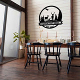 Metal Deer Family Sign - BrossHome Metal Wall Art