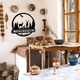 Metal Deer Family Sign - BrossHome Metal Wall Art