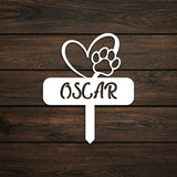 Metal Dog Garden Stake with Heart and Paw - BrossHome Metal Wall Art