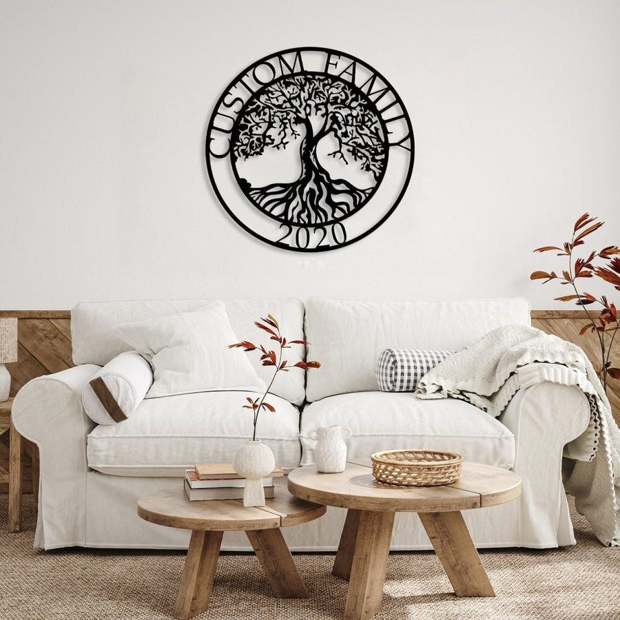 Metal Family Tree Wall Decor - BrossHome Metal Wall Art