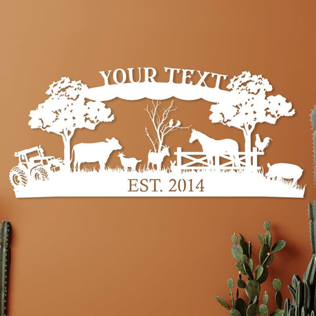 Metal Farm Sign - BrossHome Metal Wall Art