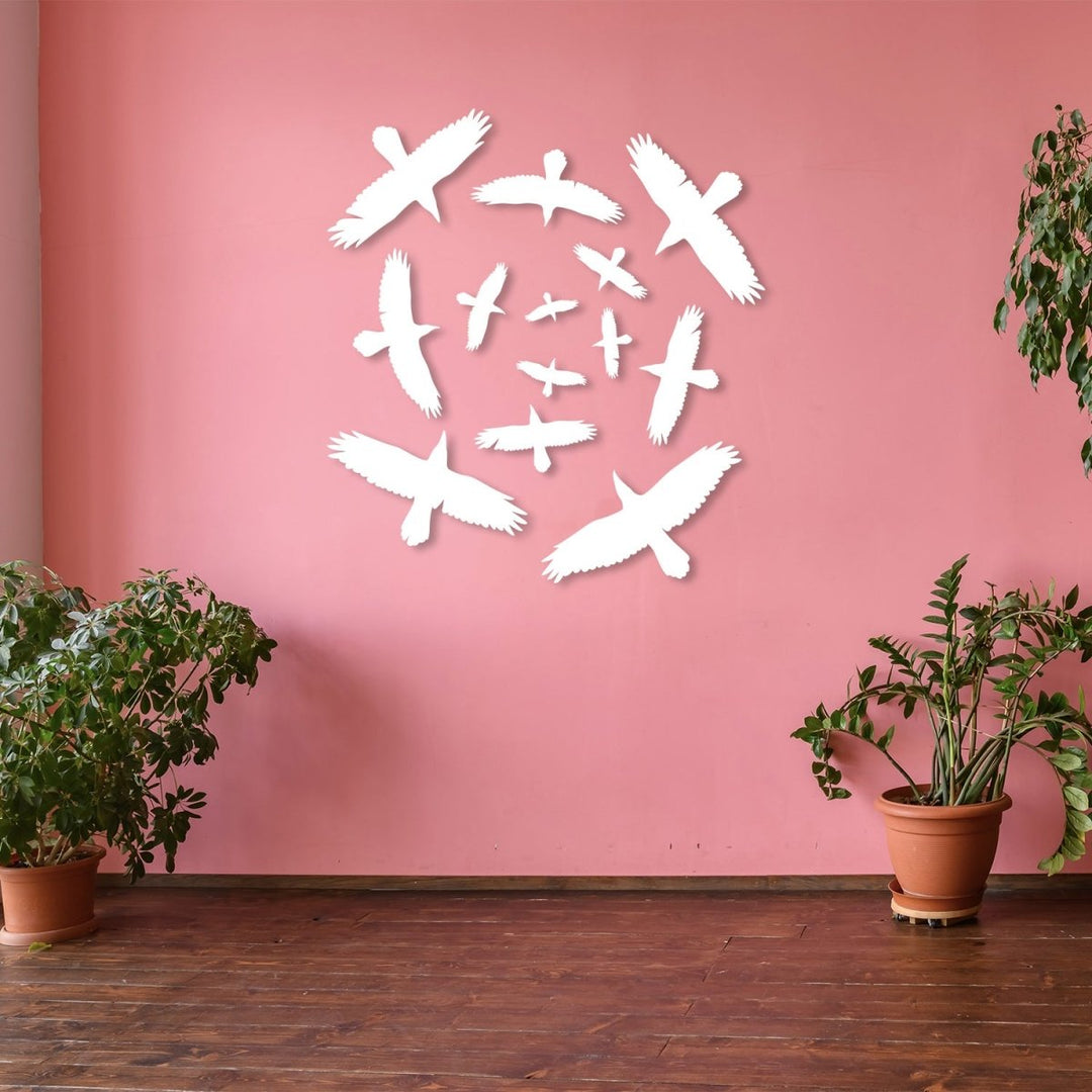Metal Flock of Birds Wall Art - BrossHome Metal Wall Art