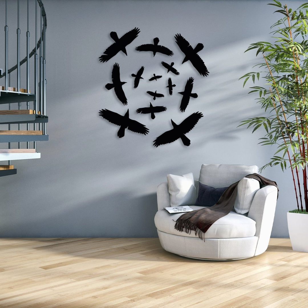 Metal Flock of Birds Wall Art - BrossHome Metal Wall Art