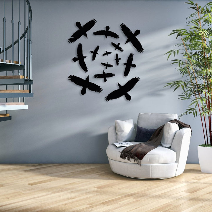 Metal Flock of Birds Wall Art - BrossHome Metal Wall Art
