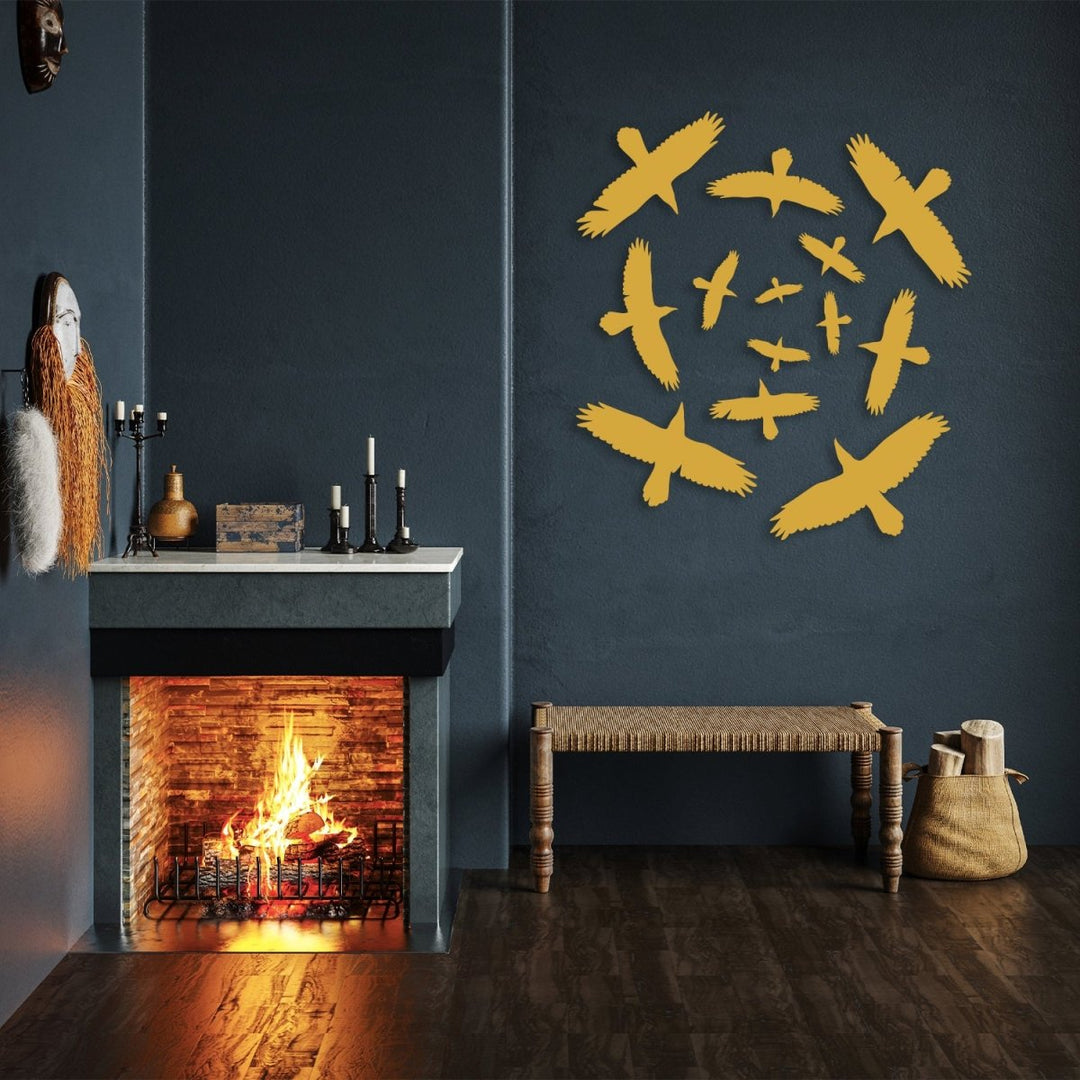 Metal Flock of Birds Wall Art - BrossHome Metal Wall Art
