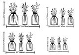 Metal Flower Vase Wall Art (3 pieces) - BrossHome Metal Wall Art