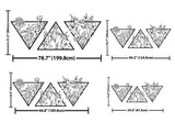 Metal Flower Wall Art in a Large Triangle Frame (Set of 3) - BrossHome Metal Wall Art