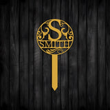 Metal Garden Stake Initial Letter - BrossHome Metal Wall Art
