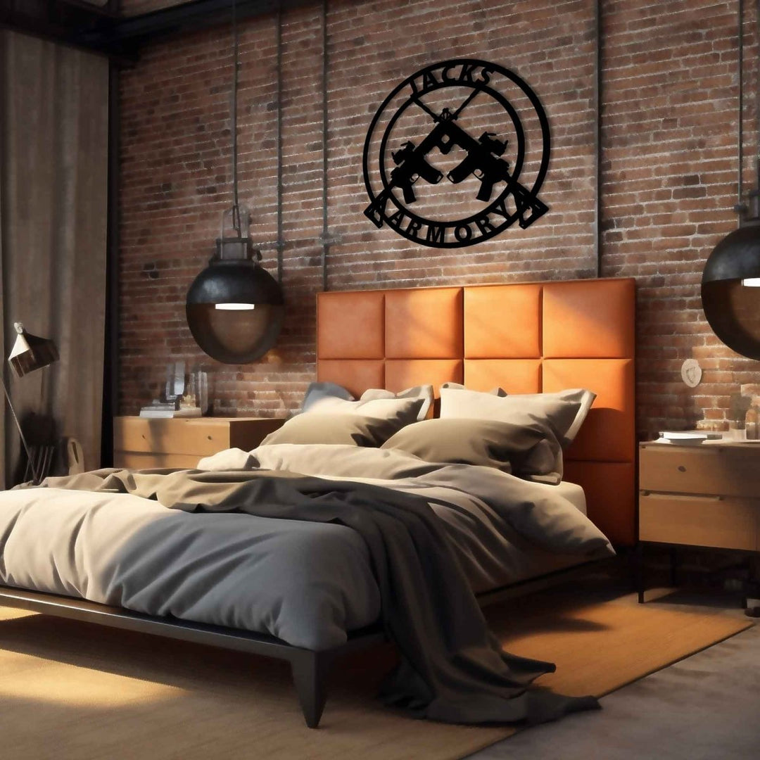 Metal Gun Wall Art - BrossHome Metal Wall Art