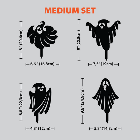 Metal Halloween Ghost Garden Stakes - BrossHome Metal Wall Art