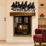 Metal Horse Wall Art (7 Running Horses) - BrossHome Metal Wall Art