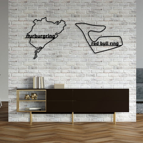 Metal Race Track Wall Art - BrossHome Metal Wall Art