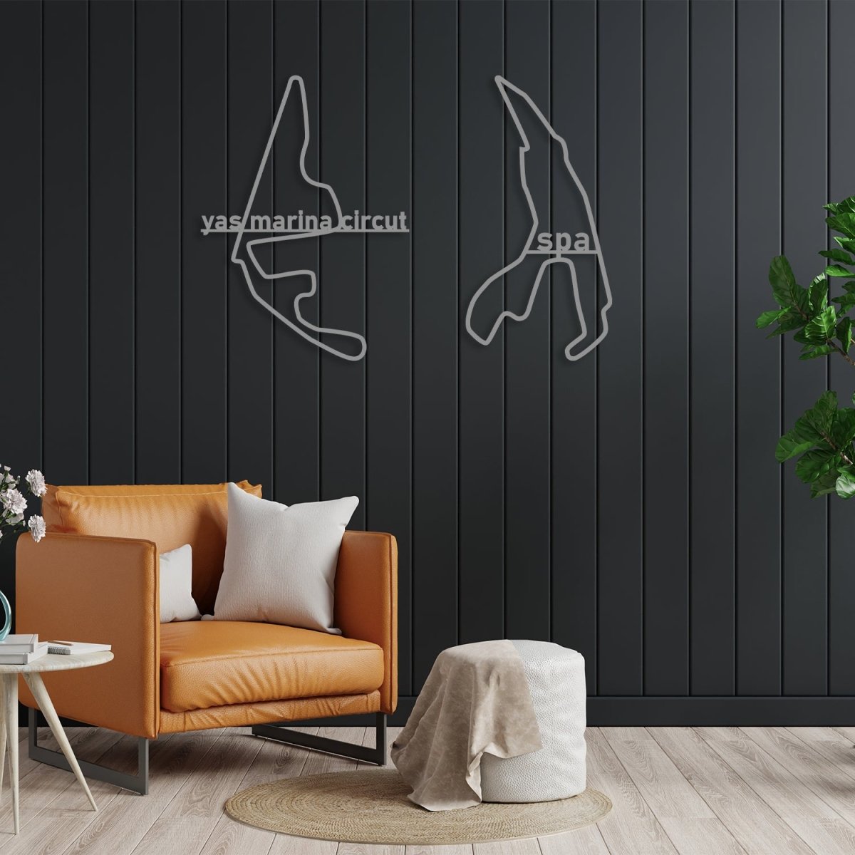 Metal Race Track Wall Art - BrossHome Metal Wall Art