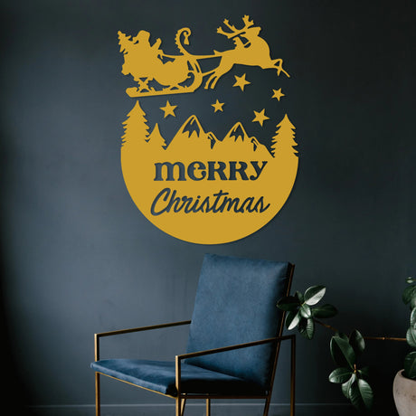 Metal Wall Decor Draft - Merry Christmas Livingroom Metal Wall Art - BrossHome Metal Wall Art